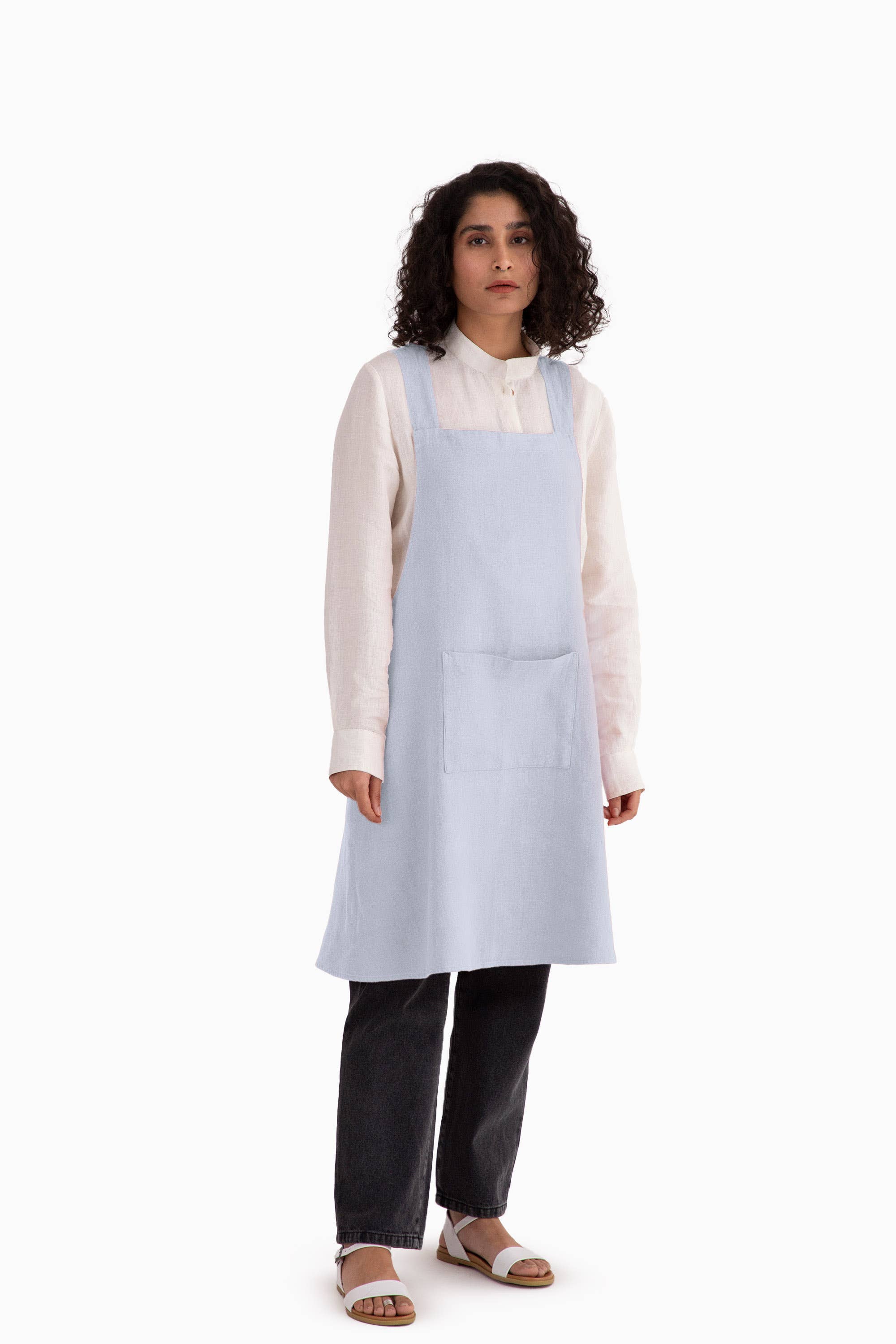 Live Linen - Wholesale Apron - Natural Solid Linen Cross Back Apron – Stylish Utility11
