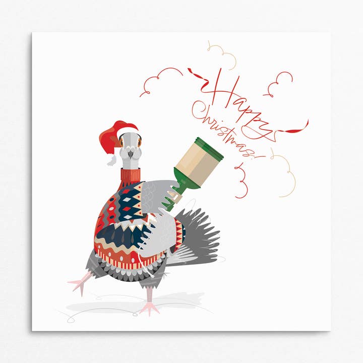 'Party Popping Pigeon' Card for wholesale by Rachel Hunt Illustration