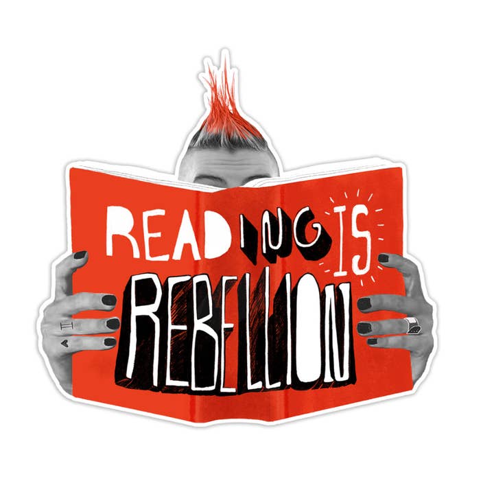 Reading is Rebellion Sticker for wholesale by Echo-Lit