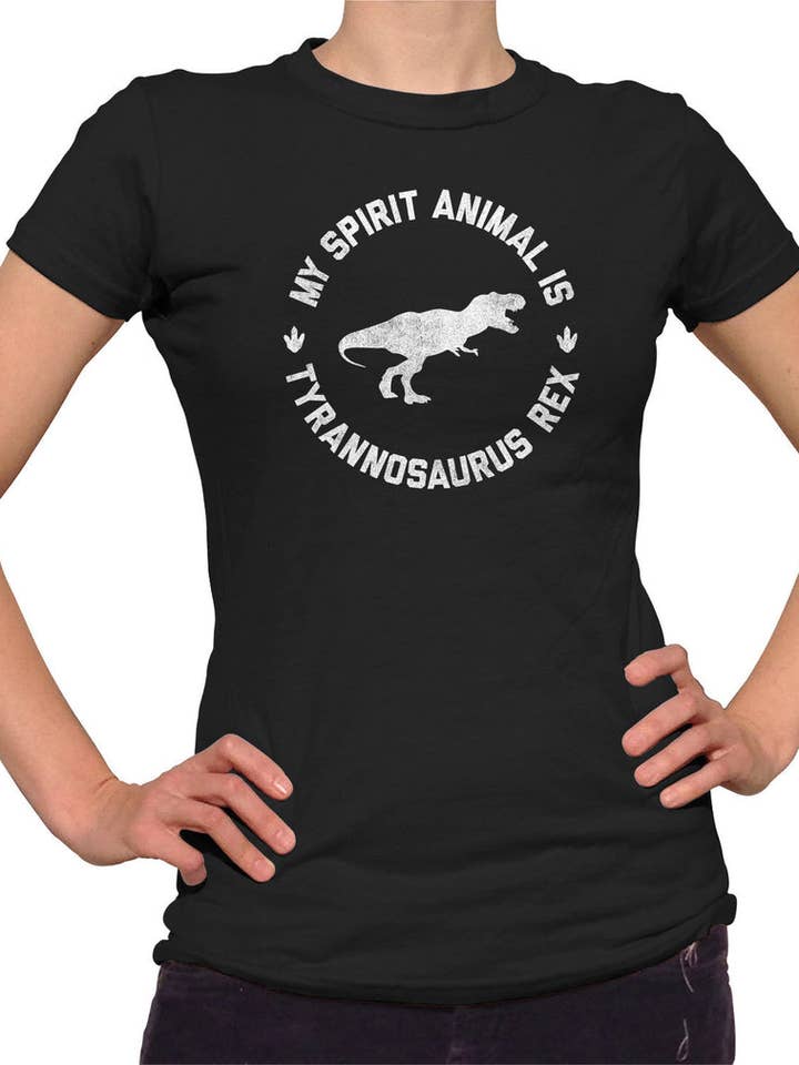 T-shirt My Spirit Animal is T-Rex pour femmes pour la vente par Boredwalk