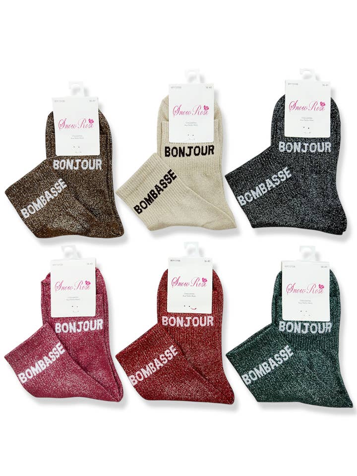 Duo Shiny Socks for wholesale by Belle Com'Elle