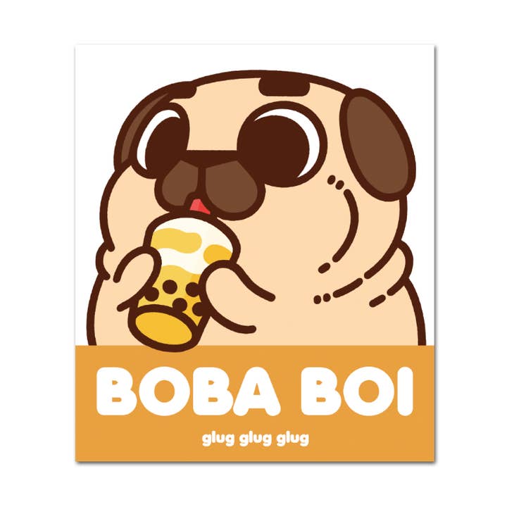Boba Boi Puglie Aufkleber für den Großhandel von Puglie Pug Designs Inc.