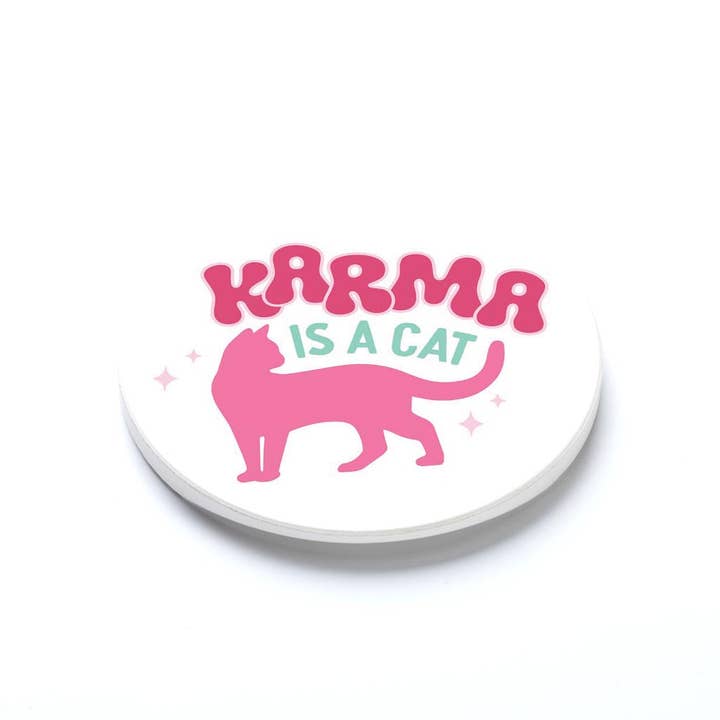 Clairmont & Co - Wholesale Car Coaster - Women's - Car Coaster-Karma Is A Cat1