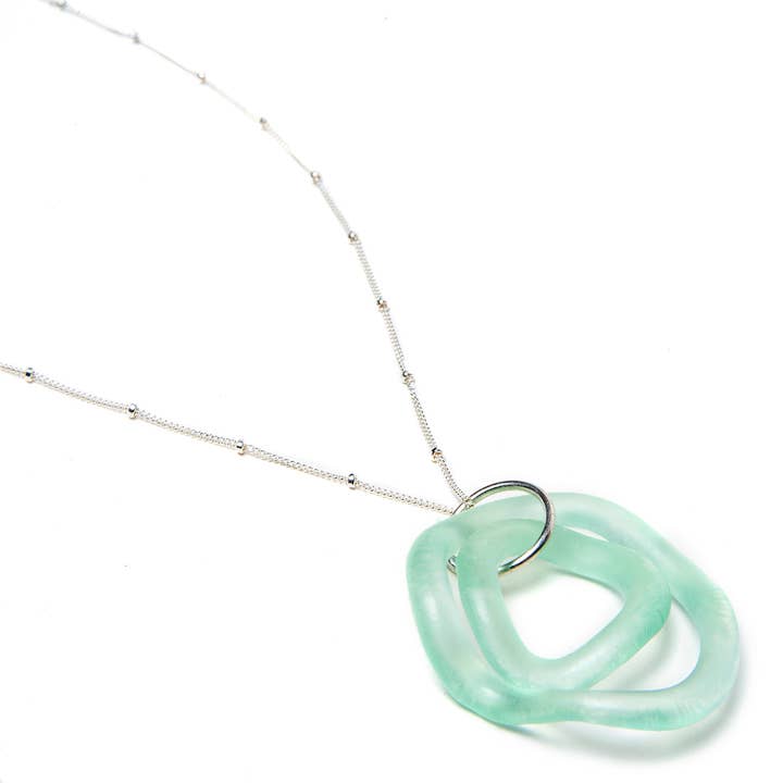 Smart Glass Recycled Jewelry - Wholesale Pendant/charm necklace - Coca Cola Small Wave Pendant