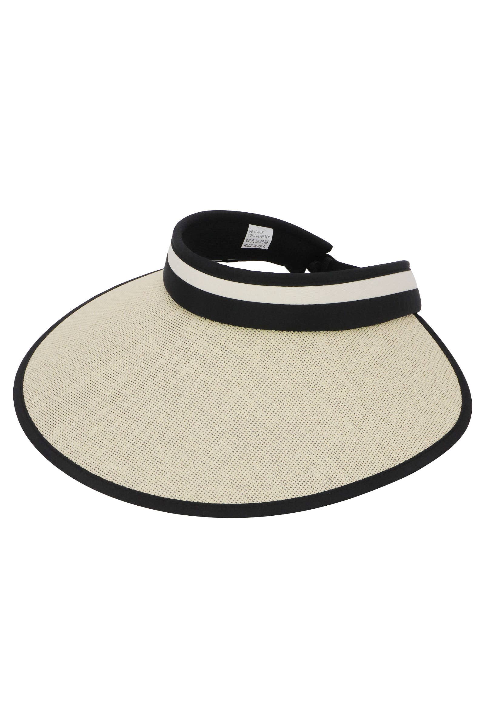 ASSORTED Stripe Paper Straw Roll-up Pack N Go Sun Visor for wholesale on Faire2