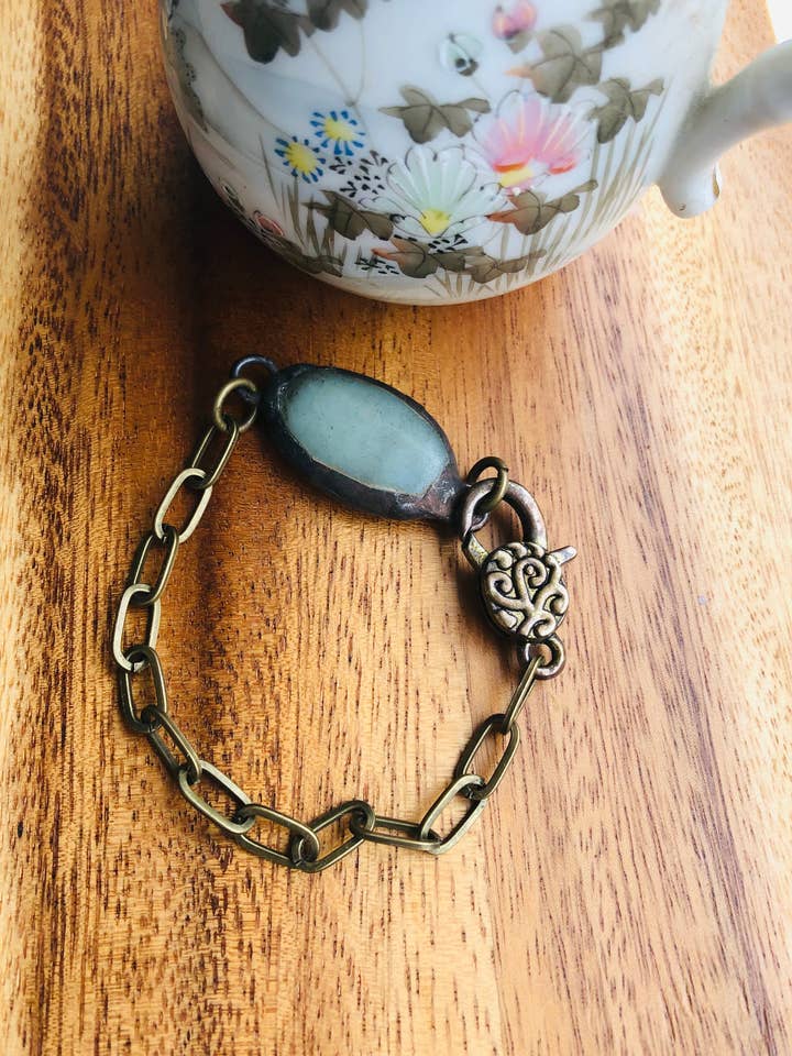 Aqua Pendant Bracelet for wholesale by Commonality Cooperative