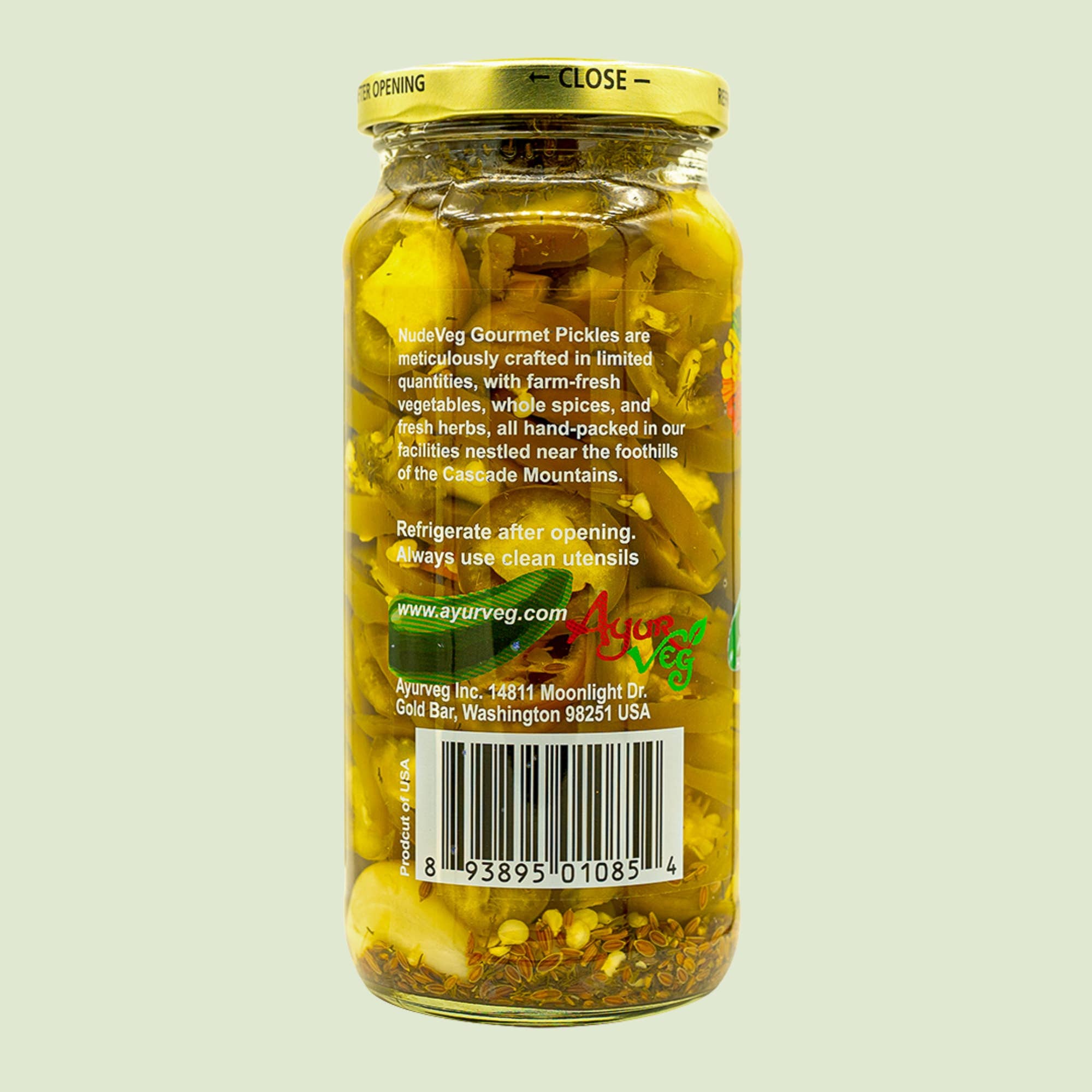 Ayurveg | NudeVeg Pickles - Wholesale Pickled Vegetables - Handcrafted Pickled Jalapenos | Spicy Dill | 16oz2