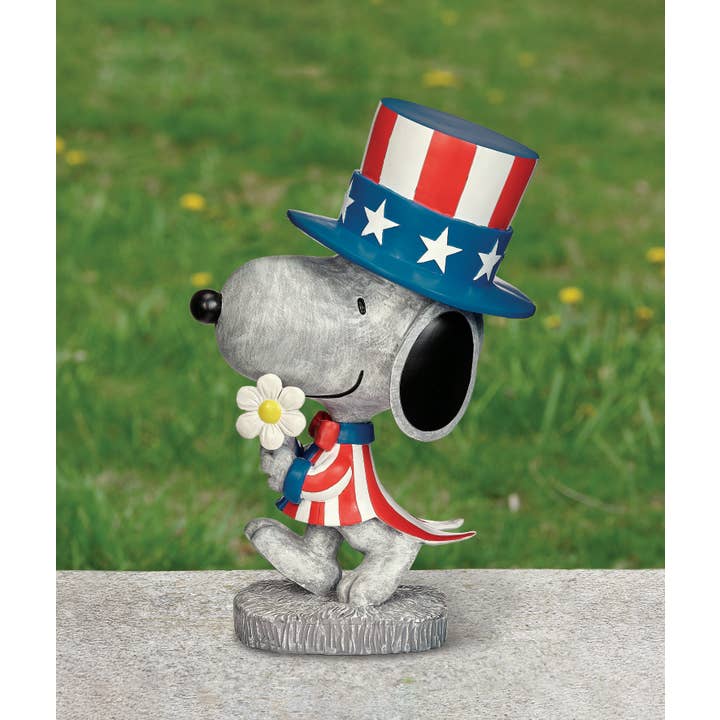 12"H Patriotic Snoopy Garden Statue, Peanuts® Outdoor Decor for wholesale by Roman