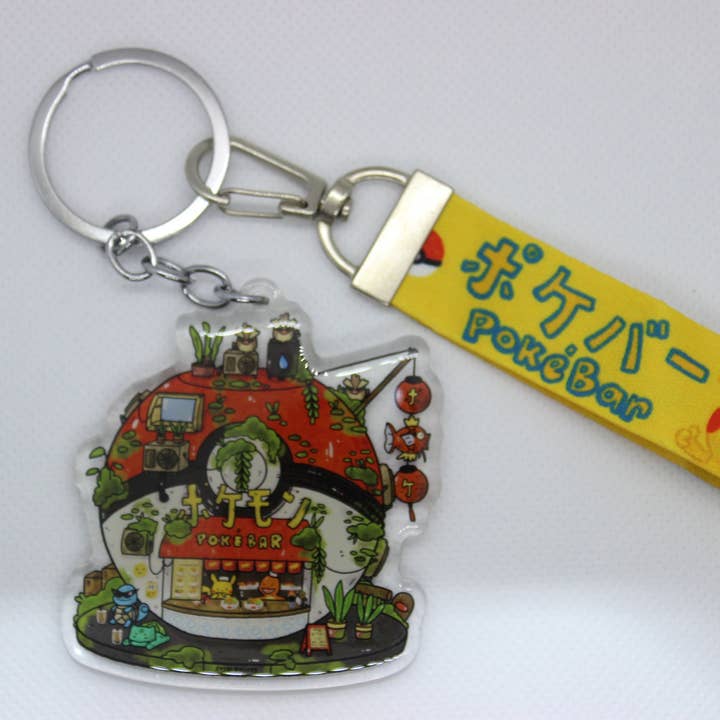 Poke Bar Schlüsselanhänger mit Schlüsselband für den Großhandel von sushiboiiiyy