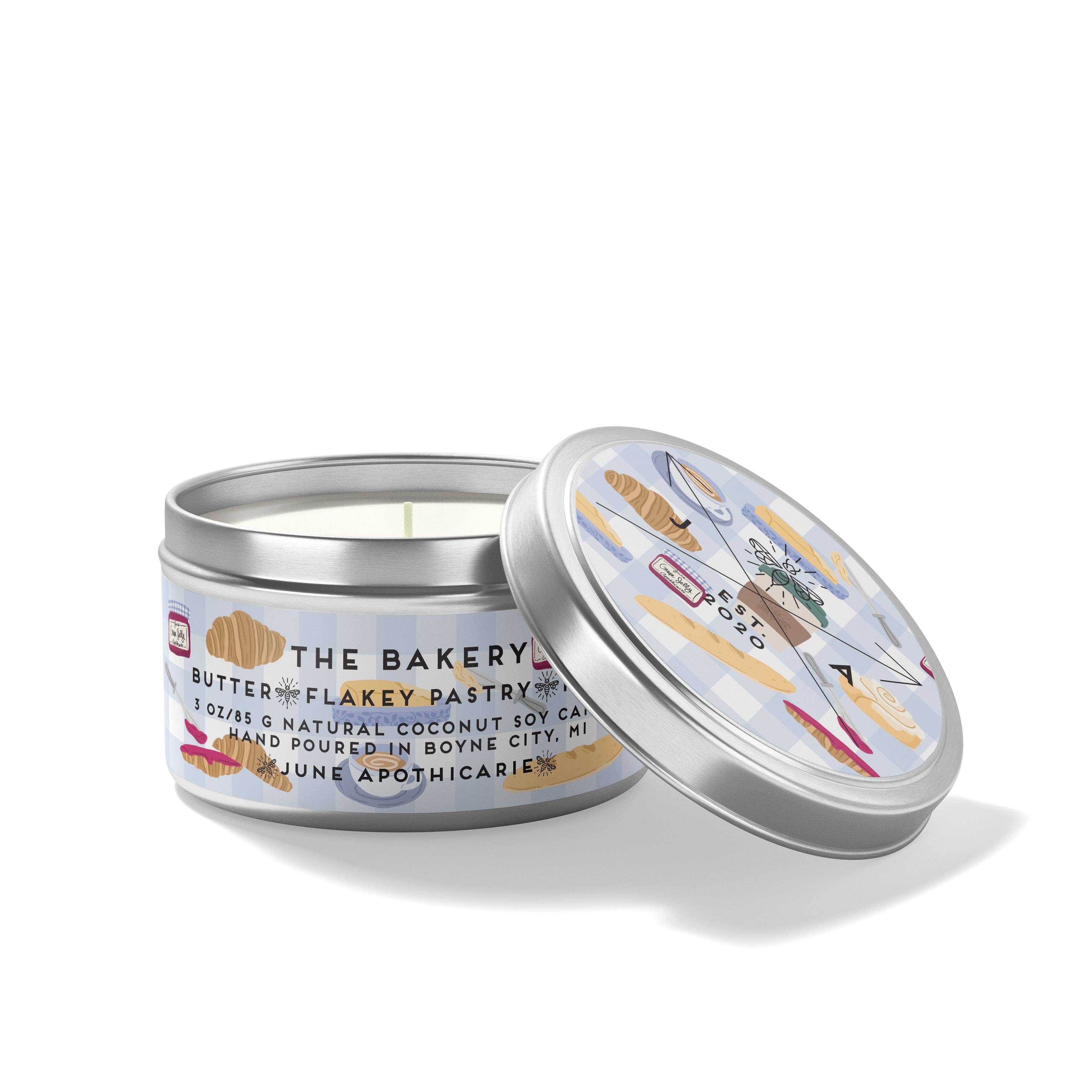 June Apothicarie - Wholesale Travel Candles - The Bakery 4 oz Travel Candle0