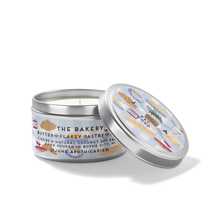 June Apothicarie - Wholesale Travel Candles - The Bakery 4 oz Travel Candle