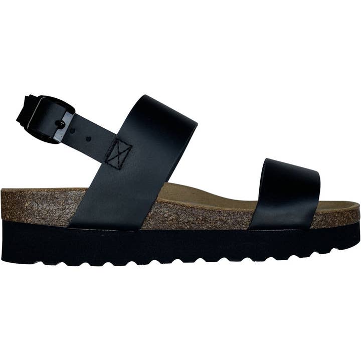 MajaOS sorte lædersandaler for engroshandel hos Original Sin Oslo