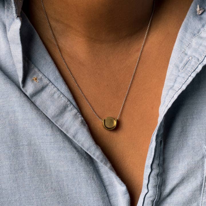 Larissa Loden - Wholesale Pendant/Charm Necklace - Brass and Antiqued Silver Le Pendant Necklace2