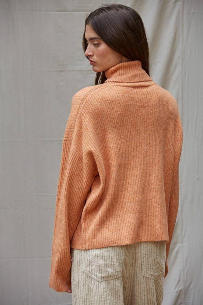 By Together - Wholesale Knitted jumper – Women′s - W1805 | Knit Sweater Ribbed Turtleneck Drop Shoulder Top2