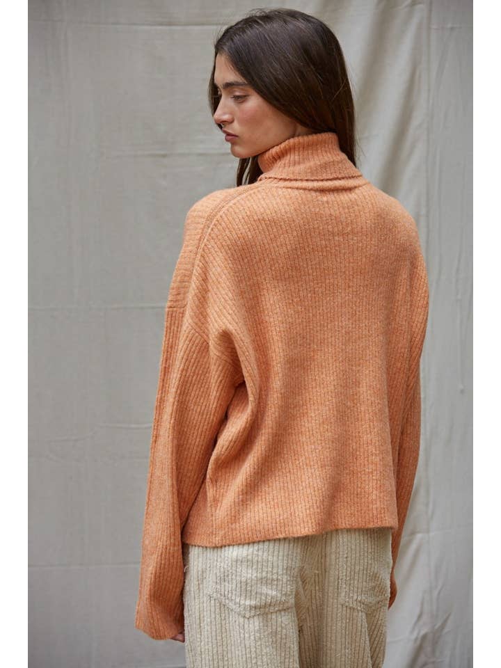 By Together - Wholesale Knitted jumper – Women′s - W1805 | Knit Sweater Ribbed Turtleneck Drop Shoulder Top2
