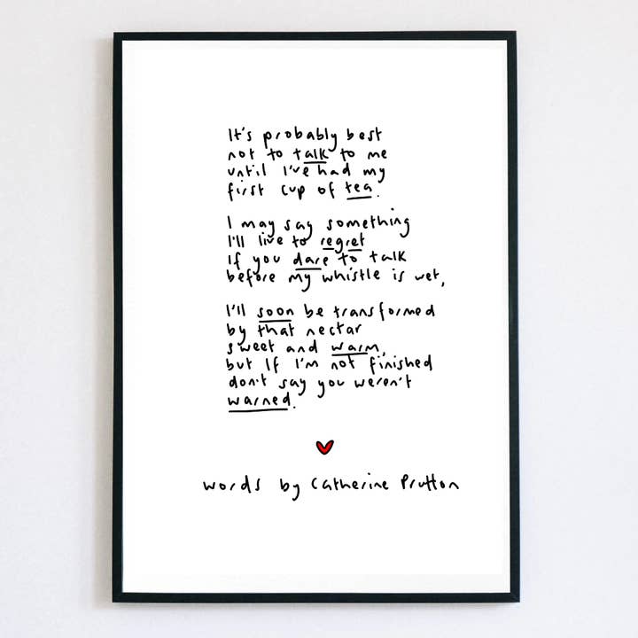 Tea – Original Handwritten Poem by Catherine Prutton for wholesale by Words by Catherine Prutton