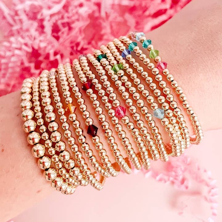 Birthstone Swarovski Bracelet Collection (Pack of 12) for wholesale by Beaded Blondes