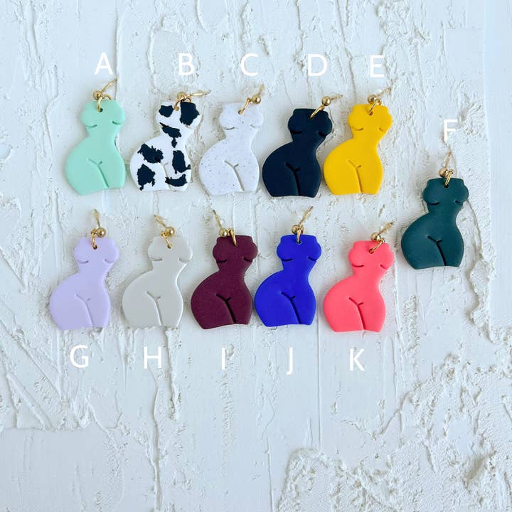 Rose Walker Clay - Wholesale Dangle Earrings - The Bare Naked Ladies Earrings