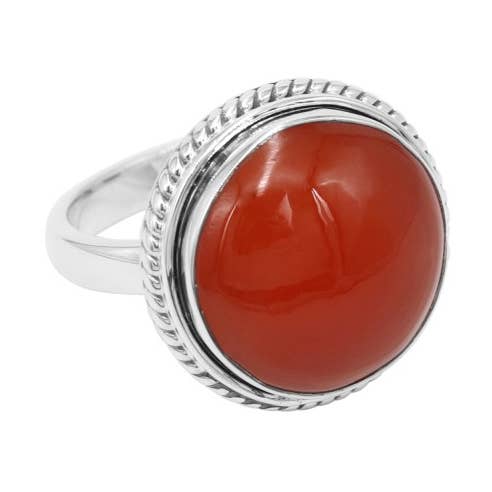 Natural Carnelian Ring 925 Sterling Silver Handmade Gemstone for wholesale by Jay Jools