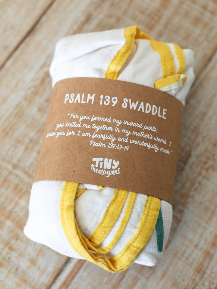 Tiny Theologians – Großhandel Bettdecke – Kind & Baby – Psalm 139 Musselin-Babydecke1