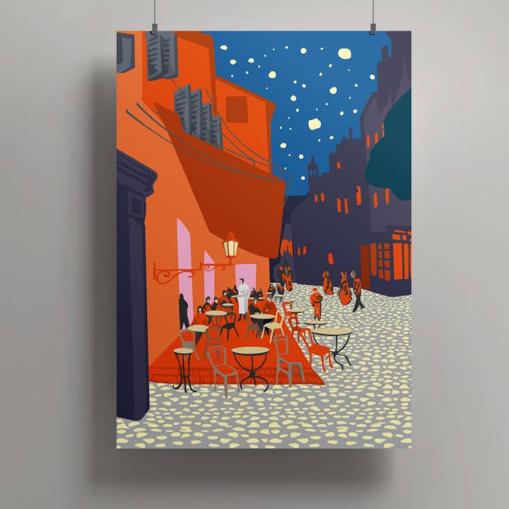 Artprint A3 - Café Terrass på natten” Van Gogh för wholesale av nobis design