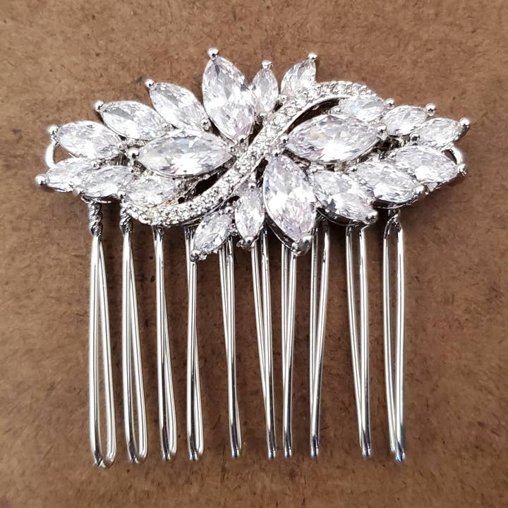 Micro-Pave CZ hårkam för bröllop för wholesale av Dalfiya