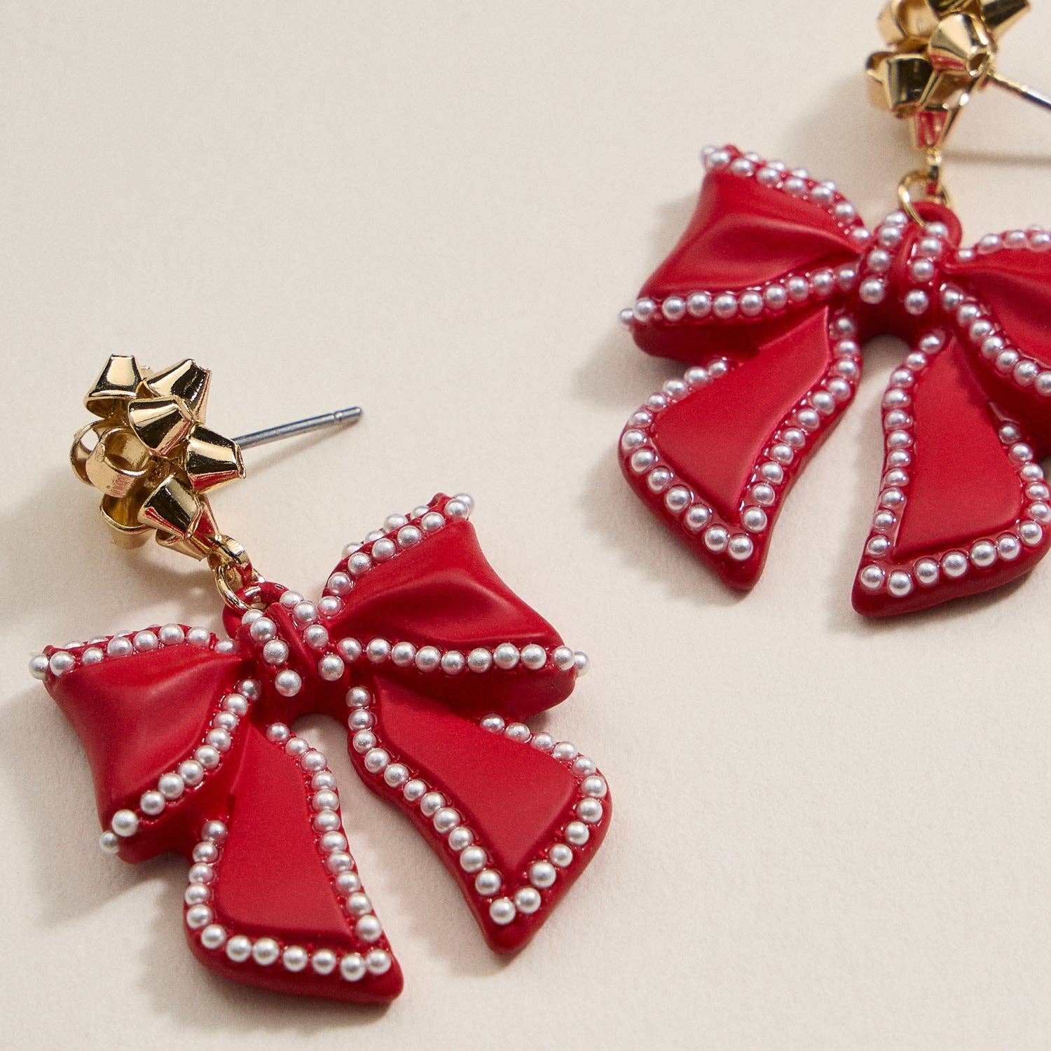 Frem - Wholesale Dangle Earrings - Christmas Bow Enamel Dangling Earrings3