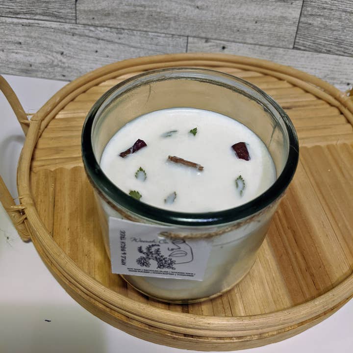 Candela mela e betulla da 9 once l cera di soia l stoppino in legno per la vendita all'ingrosso da parte di Woosah Co.