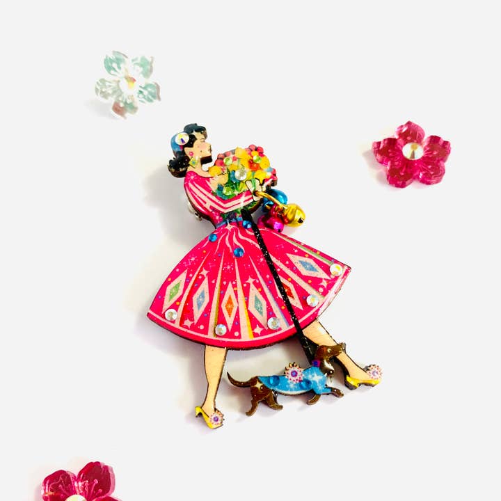 Rosie Rose Parker - Vente Broches - Broche originale rétro des années 19504