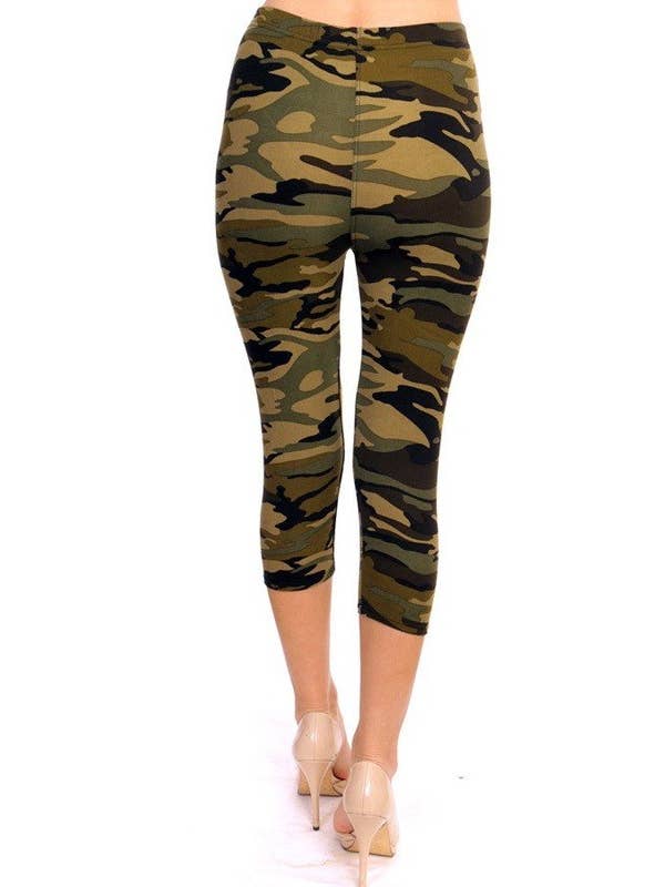 OLIVA LEGGINGS CAPRI A STAMPA CAMOUFLAGE CA-F120 in vendita all'ingrosso su Faire