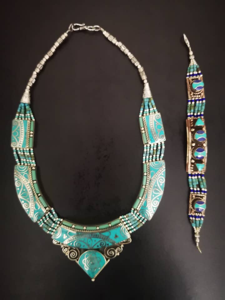 Necklaces and bracelets - Original Handmade GOA Parure for wholesale by Unique Brand