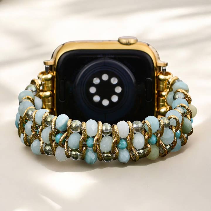 Amazonite Dream Braided Apple Watch Strap for wholesale by Cape Diablo