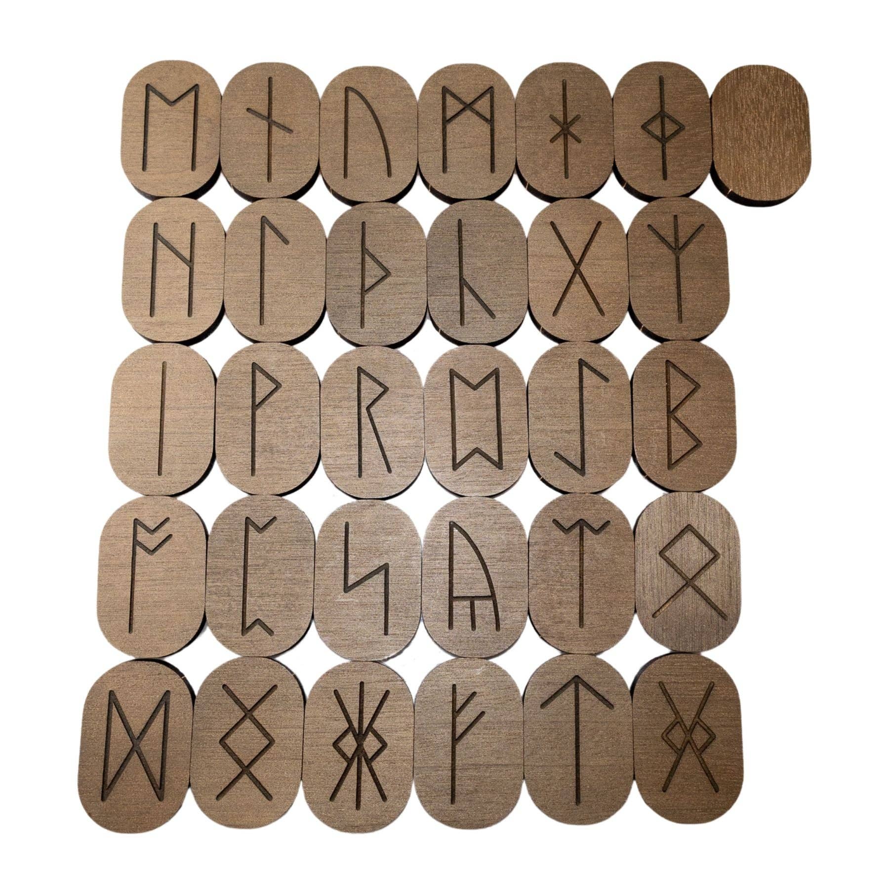 Down To Earth - Vente Cartes de tarot - Jeu de 32 runes en bois gravé à la main2