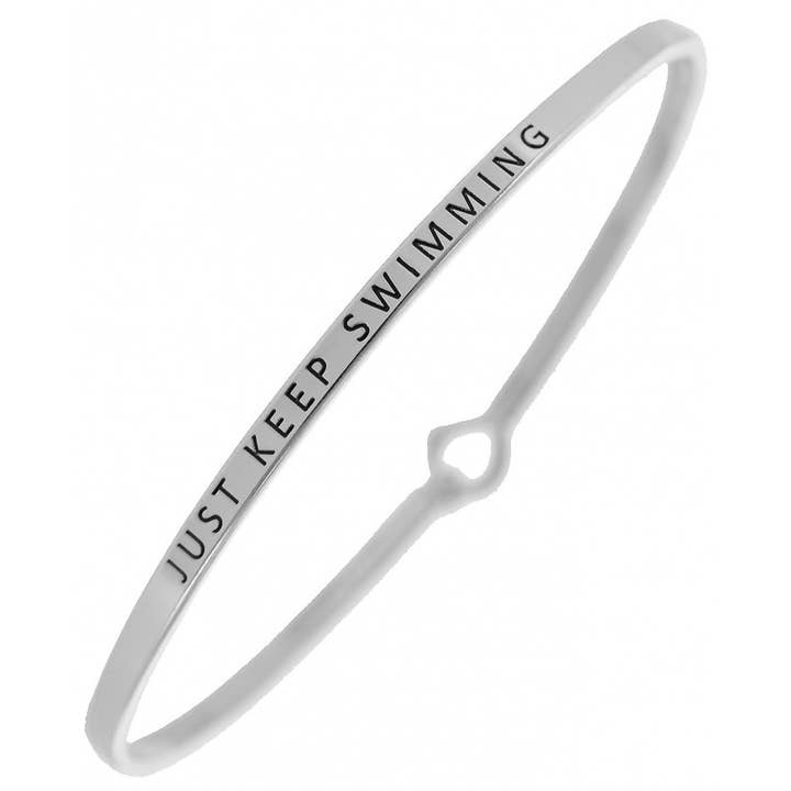 FR4723 JUST KEEP SWIMMING_3mm Sports Message Bangle for wholesale by 0011 PREMIERE