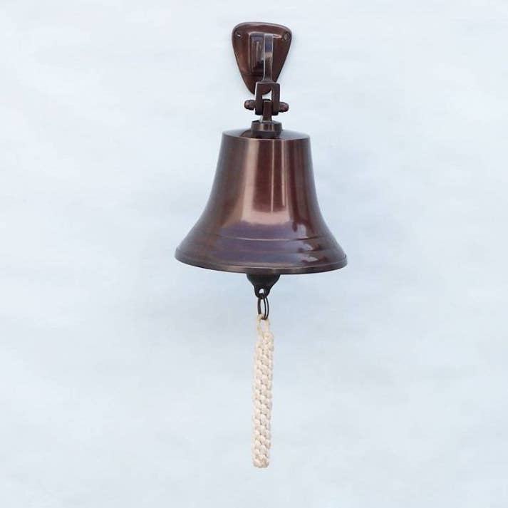 Hampton Ironworks - Vendita all'ingrosso Campane - Campanello per navi da appendere in rame antico, 28 cm