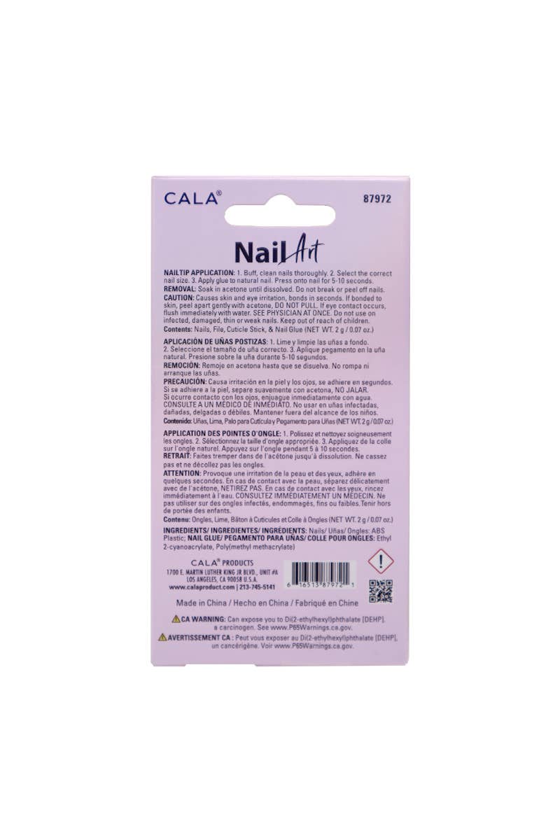PINEAPPLE Beauty - Wholesale Press-On/Fake Nails - CALA 87972 Nail Art Lavender Marble 32pc Press on Nail  - 6 3
