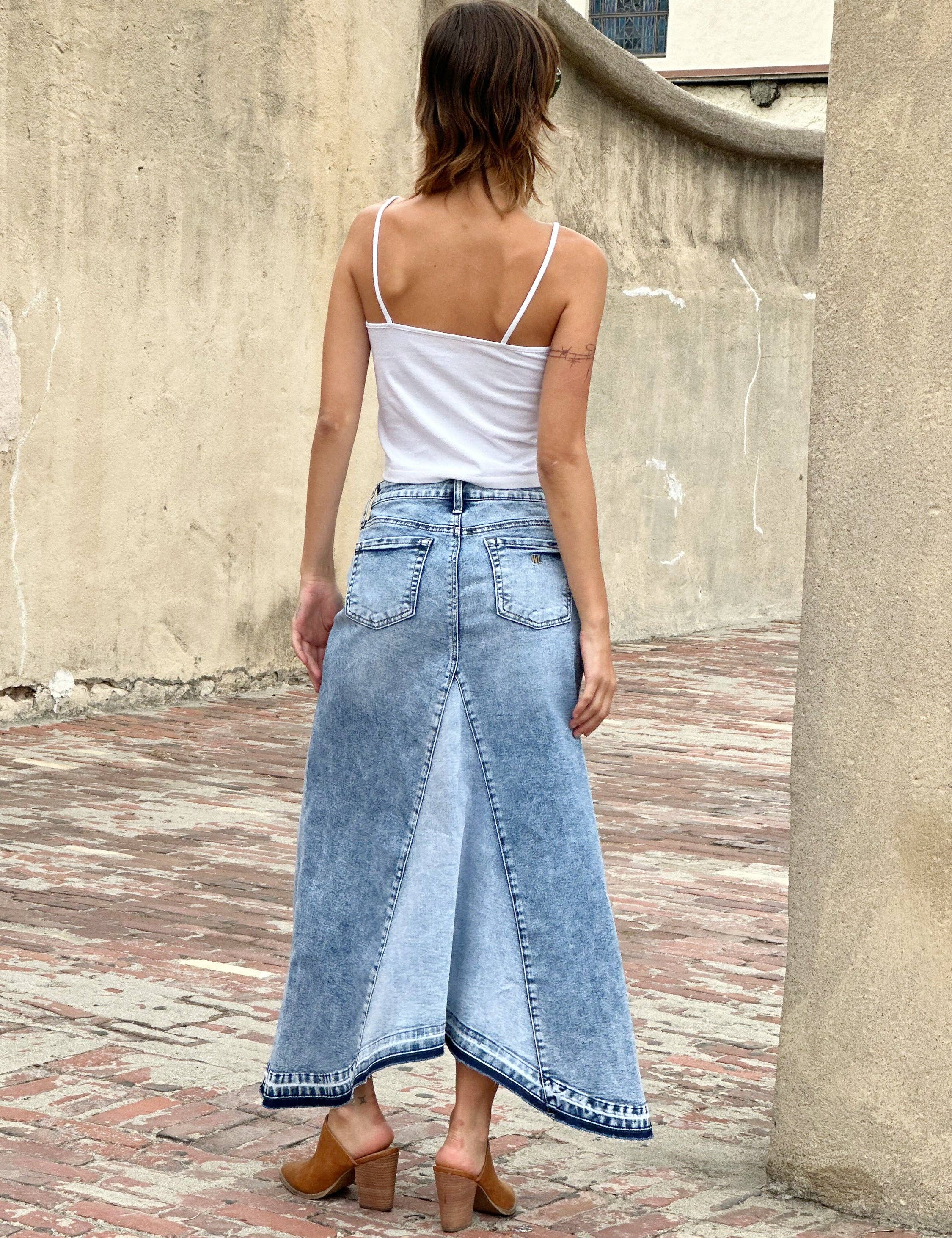 hnasama　Diante REMAKE DENIM SKIRT hnasama Diante REMAKE DENIM SKIRT Frame The Midaxi Denim