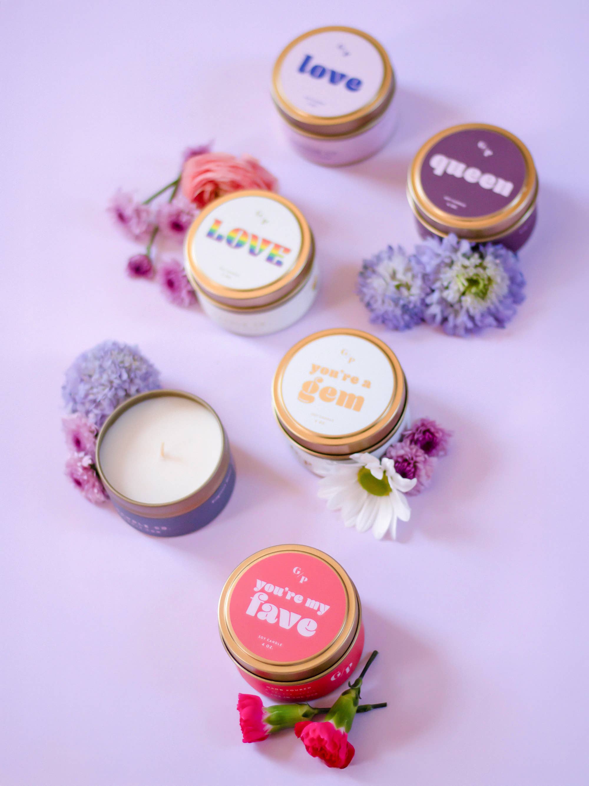 GP Candle Co. - Wholesale Travel Candles - You're My Fave Just Because 4 oz. Candle Tin3