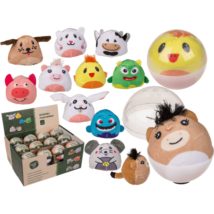 Out of the blue KG - Wholesale Stuffed/Plush Toy - Kids & Baby - Reversible Plush Animals in Capsule,0