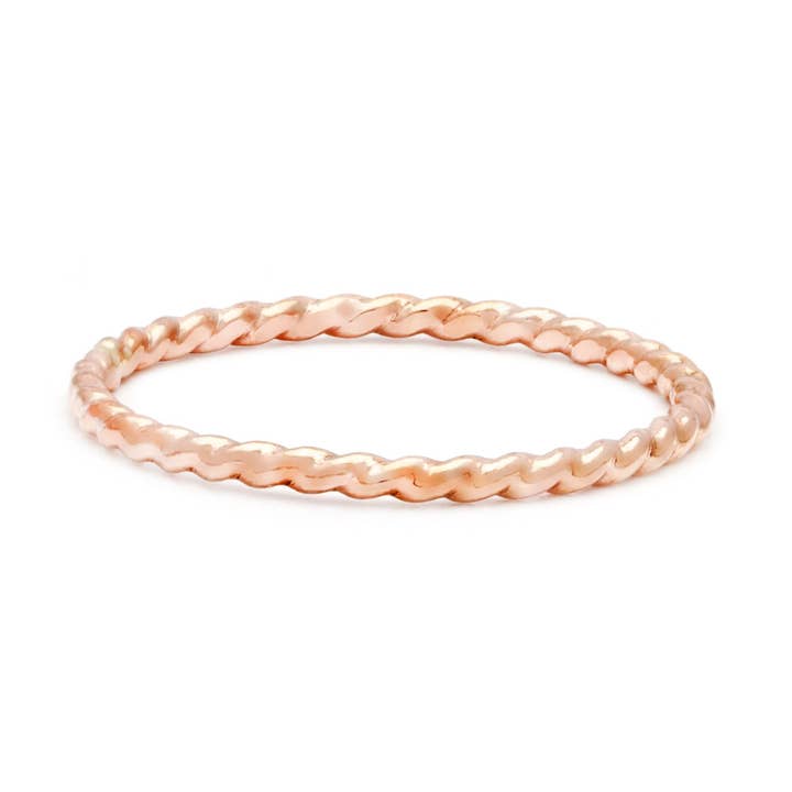 Stacker - Corde remplie d'or rose pour la vente par Laughing Sparrow