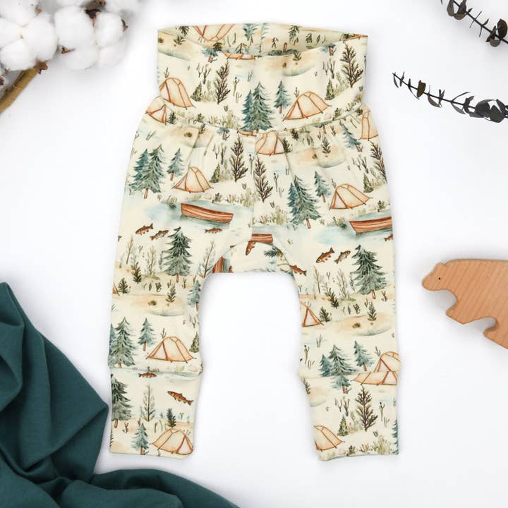 Organic Cotton High Waist Baby Pants, Everett for wholesale by Earthy