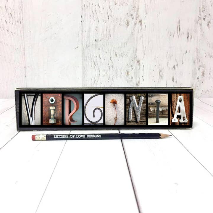 Letters Of Love Designs - Wholesale Sign - Virginia Gifts, Virginia Sign, Virginia Art, State Name Sign12