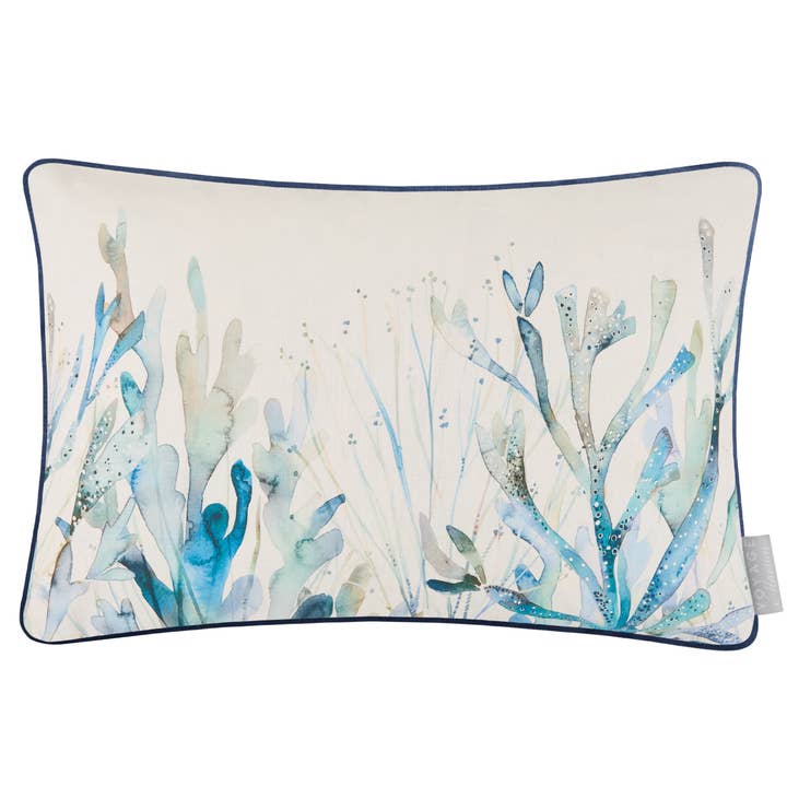 Coral Reef Printed Piped Cushion Cobalt for wholesale on Faire1