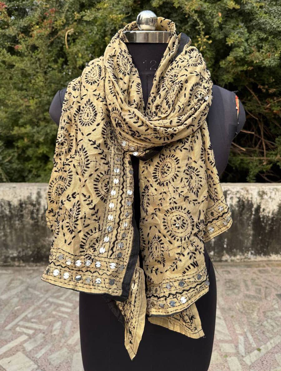 bhavnas boutique – Großhandel Schultertuch – Damen – Jaipuri Rajasthani Baumwollstickerei Frauen Phulkari Dupatta0