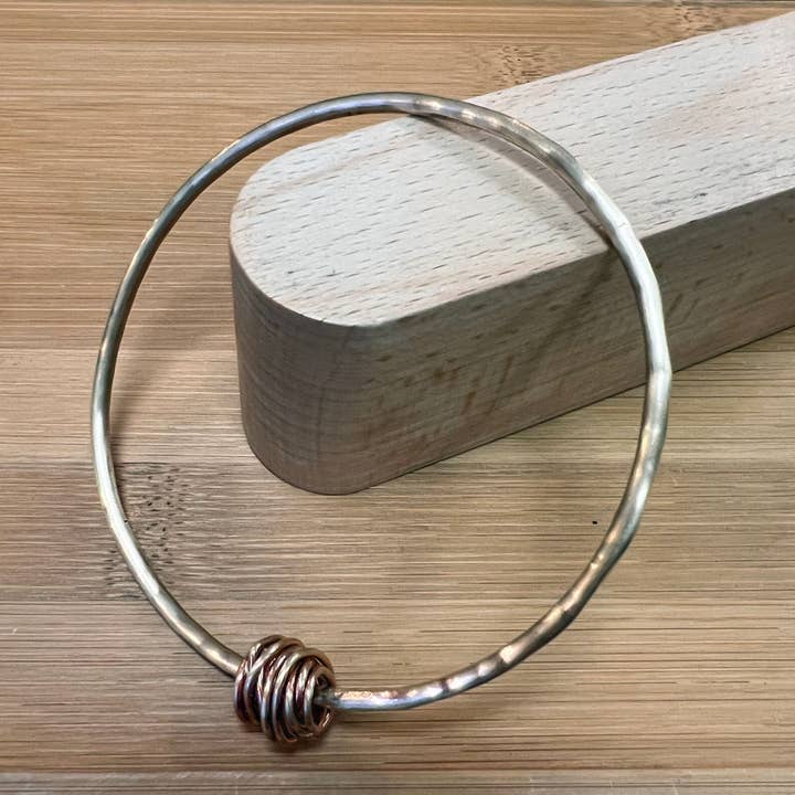 Tangle Bead Recycled Metal Bangle for wholesale by Jen Burrall Designs