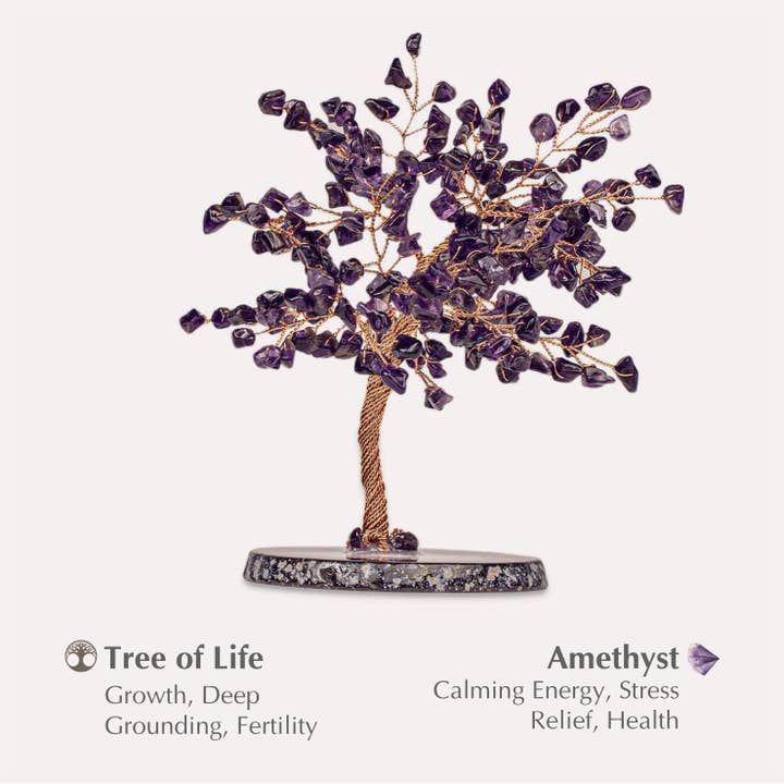 Karma And Luck - Wholesale Decorative Tabletop Object - OASIS FENG SHUI AMETHYST CRYSTALS TREE5