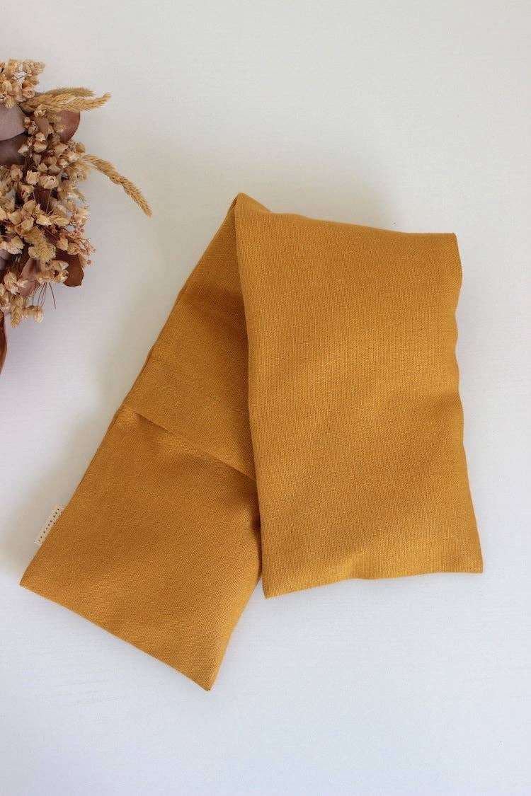 Le Gang des Fougères - Vendita all'ingrosso Impacchi caldi/freddi - Cuscino riscaldante cervicale con semi di lino - Lino giallo senape6