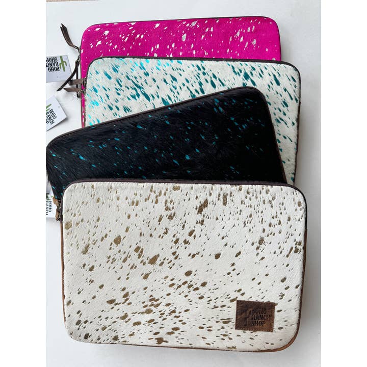 Boho Ranch Shop - Wholesale Laptop/Tablet Case - Women's - Cowhide Leather Laptop Computer Tech Sleeve Pouch4