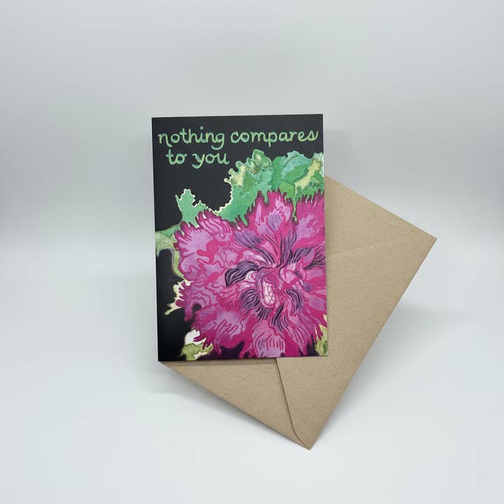'Nothing compares to you' greeting card for wholesale by Ferry Kiss Studio