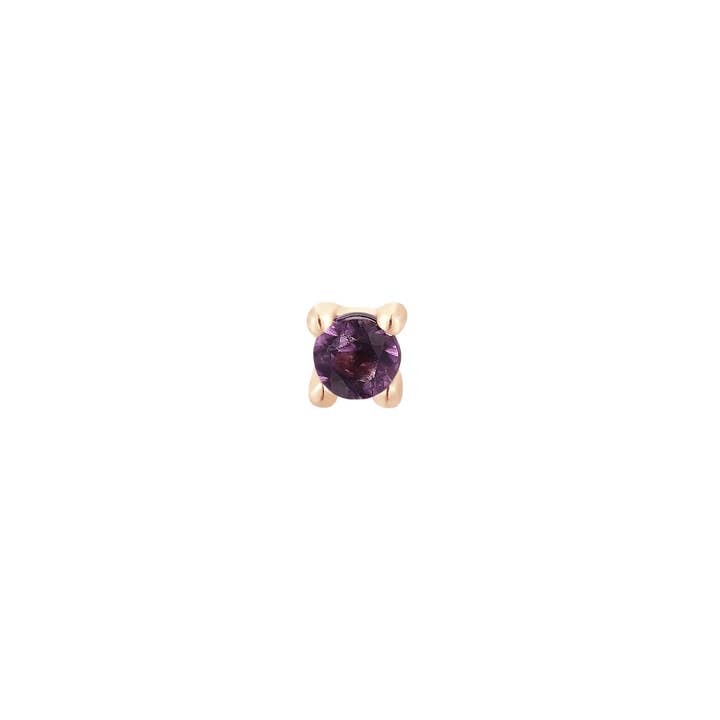 Amethyst – 14K Gold Prong Threadless End for wholesale by Piercing-zone